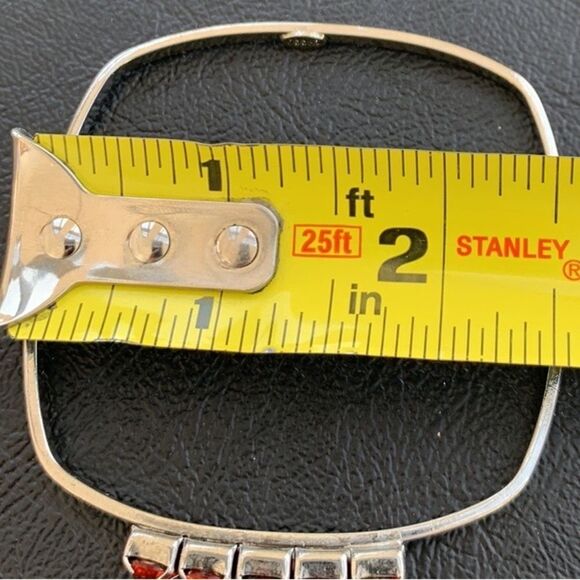 Joomi Lim Handmade Bracelet - Silver & Red Crystal Square Bangle - Picture 7 of 8